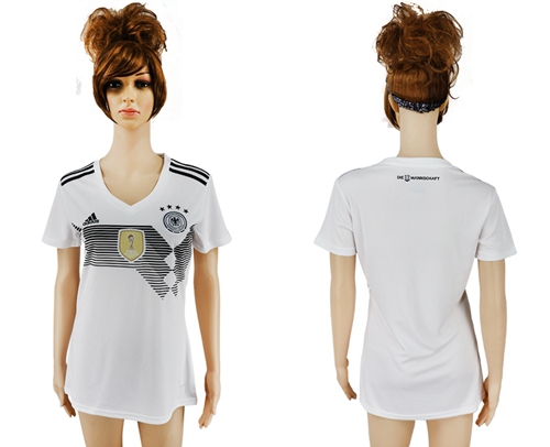 Women's Germany Blank White Home Soccer Country Jersey